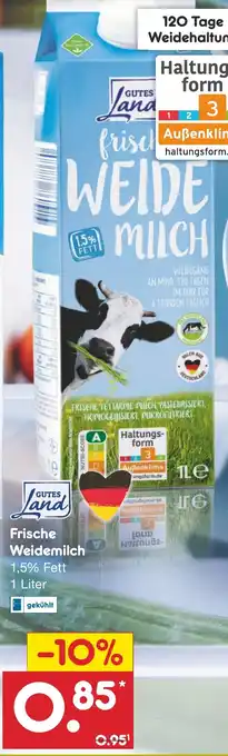 Netto Marken-Discount Gutes Land Frische Weidemilch 1 Liter Angebot