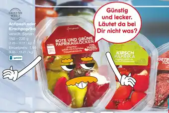 Netto Marken-Discount GENUSS WELT Antipasti oder Kirschpaprika 150-230 g Angebot