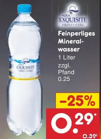 Netto Marken-Discount AQUA EXQUISITE Feinperliges Mineral- wasser 1 Liter Angebot