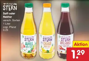 Netto Marken-Discount FRUCHT STERN Saft oder Nektar 1 Liter Angebot