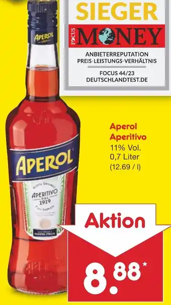 Netto Marken-Discount Aperol Aperitivo 0,7 Liter Angebot