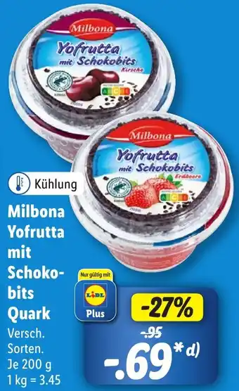 Lidl Milbona Yofrutta mic Schokobits Quark 200 g Angebot