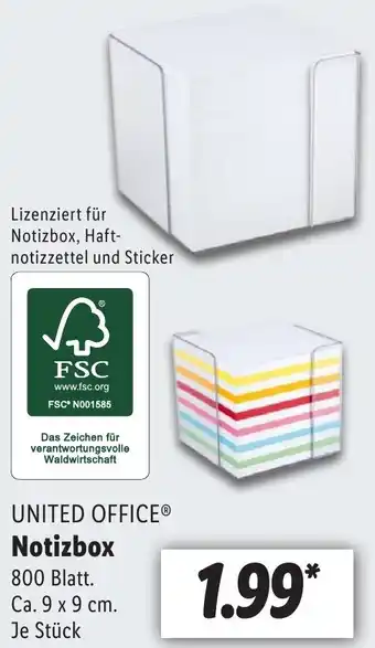 Lidl UNITED OFFICE Notizbox Angebot