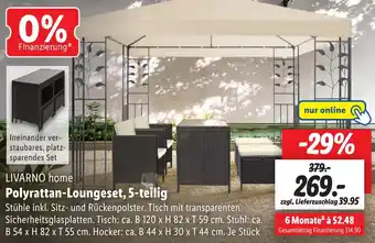 Lidl LIVARNO home Polyrattan-Loungeset, 5-teilig Angebot