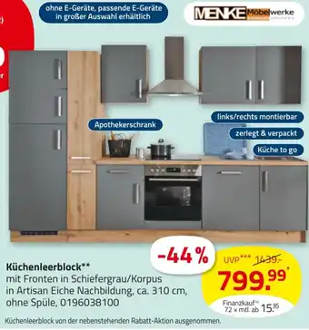 ROLLER MENKE Möbelwerke Küchenleerblock Angebot