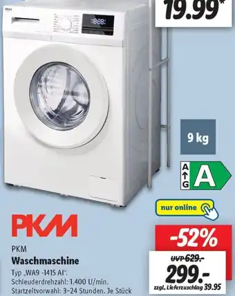 Lidl PKM Waschmaschine „WA9 -1415 AI“ Angebot