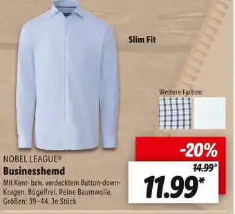 Lidl Nobel league businesshemd Angebot