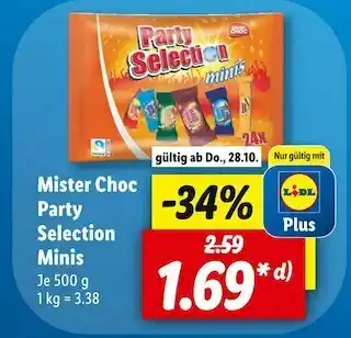 Lidl Mister choc party selection minis Angebot