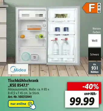 Lidl Midea tischkühlschrank „kse 8547.1“ Angebot