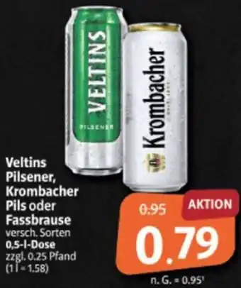 Markant Markt Veltins Pilsener, Krombacher Pils oder Fassbrause 0,5 L Dose Angebot