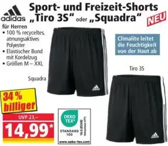 Norma adidas Sport und Freizeit-Shorts ,, Tiro 3S" oder Squadra Angebot