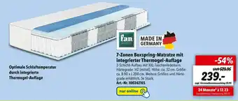 Lidl F.a.n. 7-zonen boxspring-matratze Angebot