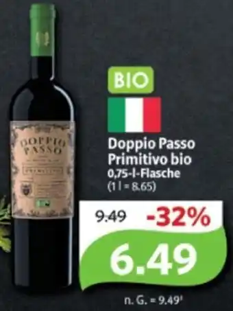 Markant Markt Doppio Passo Primitivo bio 0,75 L Flasche Angebot