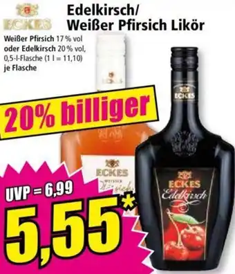 Norma ECKES Edelkirsch/ Weißer Pfirsich Likör 0,5 L Flasche Angebot