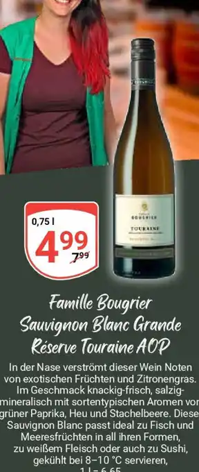 Globus Famille Bougrier Sauvignon Blanc Grande Réserve Touraine AOP 750ml Angebot