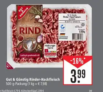 Marktkauf Gut & Günstig Rinder-Hackfleisch 500-g-Packung Angebot