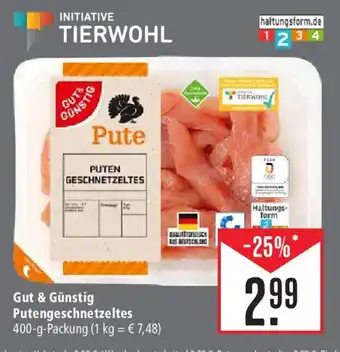 Marktkauf Gut & Günstig Putengeschnetzeltes 400-g-Packung Angebot