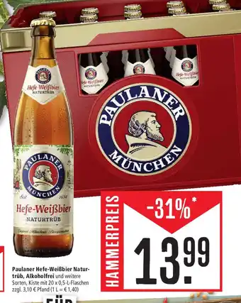 Marktkauf Paulaner Hefe-Weißbier Natur- trüb, Alkoholfrei Angebot