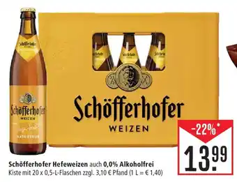 Marktkauf Schöfferhofer Hefeweizen 20 x 0,5 l Flaschen Angebot