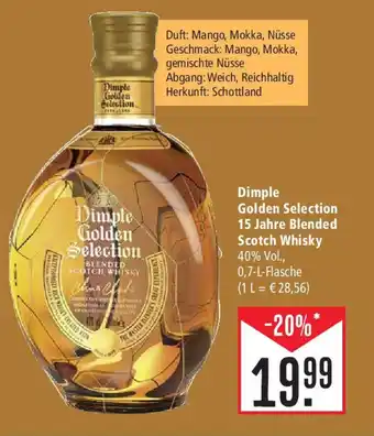 Marktkauf Dimple Golden Golden Selection 15 Jahre Blended Scotch Whisky 0,7-L-Flasche Angebot