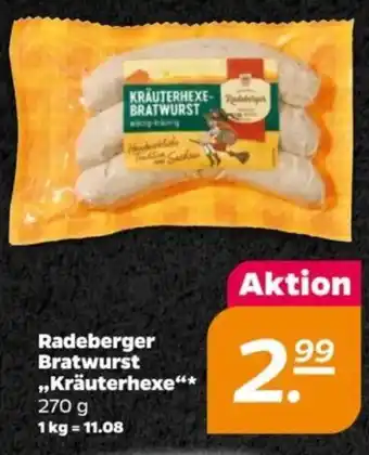 NETTO Radeberger Bratwurst „,,Kräuterhexe" 270 g Angebot