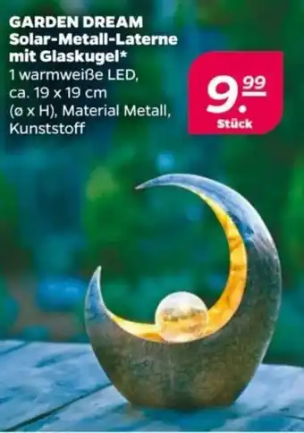 NETTO GARDEN DREAM Solar-Metall-Laterne mit Glaskugel Angebot