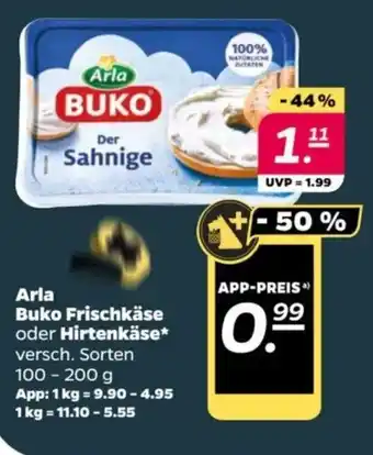 NETTO Arla Buko Frischkäse oder Hirtenkäse 100-200 g Angebot