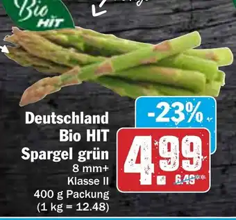 Hit Deutschland Bio HIT Spargel grün 400 g Packung Angebot