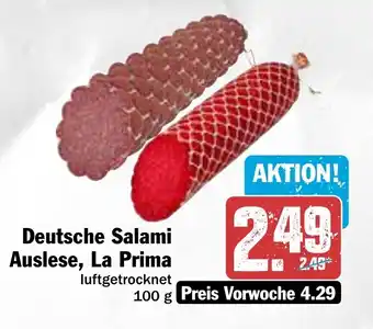 Hit Deutsche Salami Auslese, La Prima 100 g Angebot