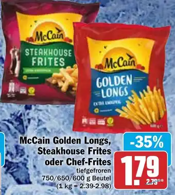 Hit McCain Golden Longs, Steakhouse Frites oder Chef-Frites 750/650/600 g Beutel Angebot