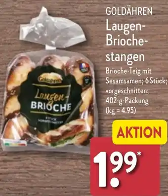 Aldi Nord GOLDÄHREN Laugen Briochestangen 402 g Packung Angebot