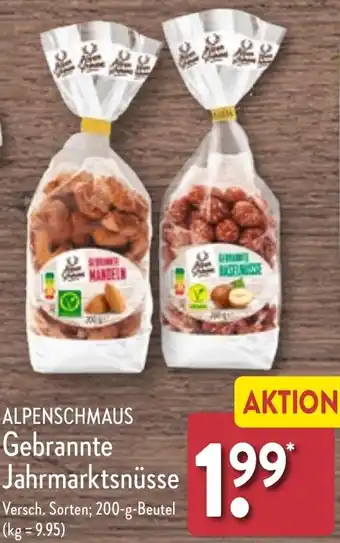 Aldi Nord ALPENSCHMAUS Gebrannte Jahrmarktsnüsse 200 g Beutel Angebot