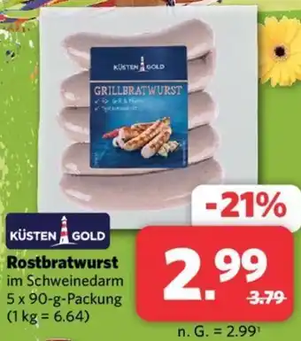 Combi KÜSTEN GOLD Rostbratwurst 5x90 g Packung Angebot