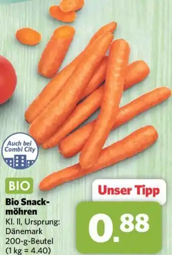 Combi Bio Snackmöhren 200 g Beutel Angebot