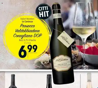 CITTI Markt Prosecco Valdobbiadene Conegliano DOP Brut, 0,75-1-Flasche Angebot