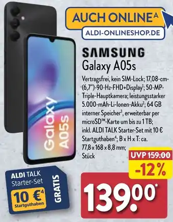 Aldi Nord SAMSUNG Galaxy A05s Angebot