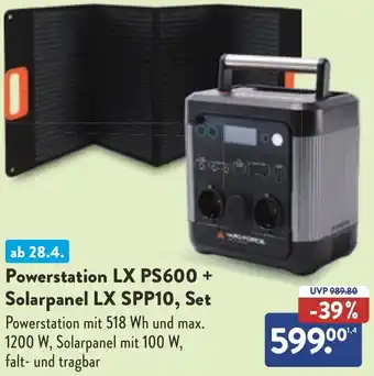 Aldi Nord Yard Force Powerstation LX PS600 + Solarpanel LX SPP10, Set Angebot