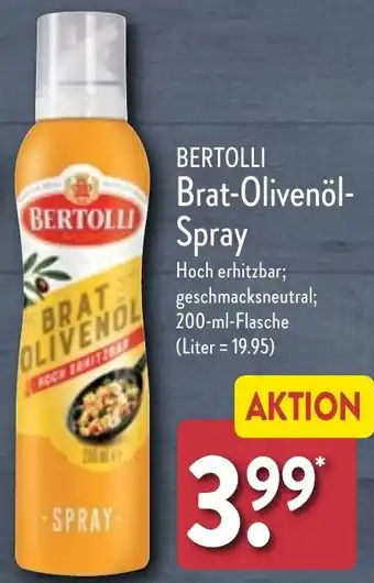 Aldi Nord BERTOLLI Brat-Olivenöl Spray 200 ml Flasche Angebot