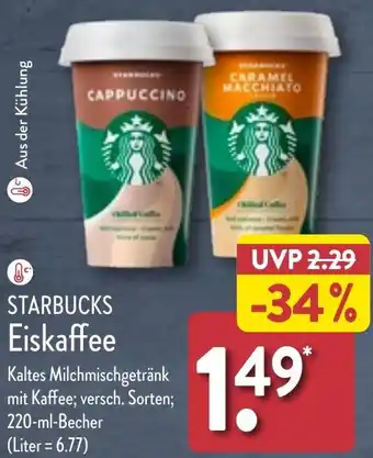 Aldi Nord STARBUCKS Eiskaffee 220 ml Becher Angebot