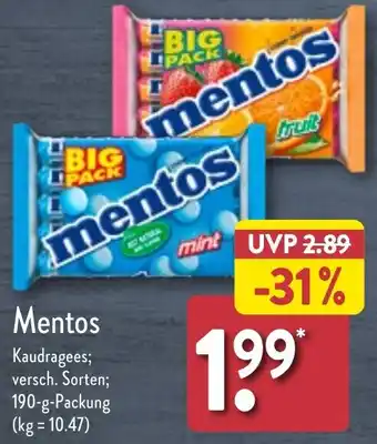 Aldi Nord Mentos 190 g Packung Angebot