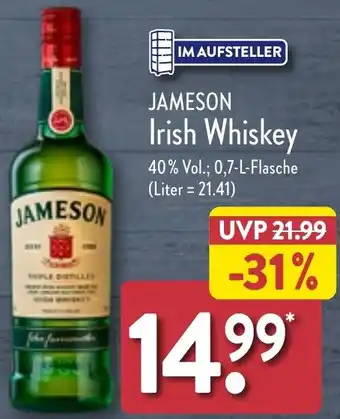 Aldi Nord JAMESON Irish Whiskey 0,7 L Flasche Angebot