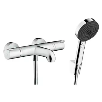 ManoMano Ecostat Set Wannen-/Brausethermostat + 105 mm 3-Strahl-Handbrause + 125 cm Brauseschlauch + Wandhalterung, Chrom - Hansgrohe Angebot