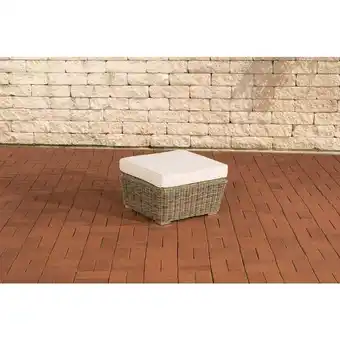 ManoMano Polyrattan Fußhocker Hocker Mandal natura cremeweiß Angebot