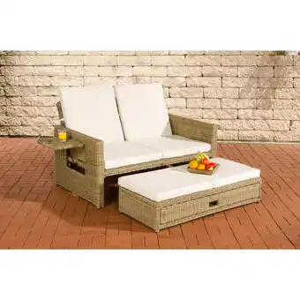 ManoMano Polyrattan Sofa Ancona 5mm natura cremeweiß Angebot