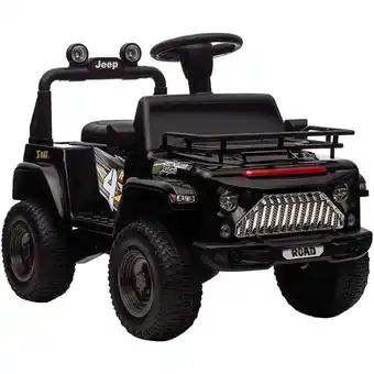 ManoMano Elektro Kinderauto, Geländewagen, mit Stauraum, 3 km/h, Musikanschluss, Scheinwerfer, Hupe, Schwarz - Schwarz Angebot