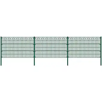 ManoMano Doppelstabmattenzaun Schmuckzaun morata Raute inkl. Eckpfosten Anthrazit / Grün i Moosgrün - Höhe 240 cm - Länge 26 m + 3x Ec Angebot