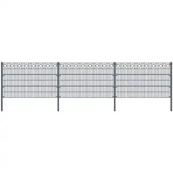 ManoMano Doppelstabmattenzaun Schmuckzaun morata Raute inkl. Eckpfosten Anthrazit / Grün i Anthrazit - Höhe 160 cm - Länge 36 m + 4x E Angebot