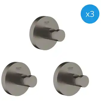 ManoMano Essentials 3er-Set Wandhaken, Hard Graphite Gebürstet (40364AL1-TrioEssential) - Grohe Angebot