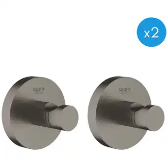 ManoMano Essentials Set mit 2 Wandhaken, Hard Graphite Gebürstet (40364AL1-DuoEssential) - Grohe Angebot