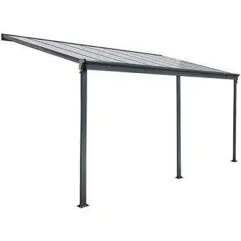 ManoMano Terrassenüberdachung solis - Grau - b/t/h: 495 x 303 x 226/278 cm - inkl. Hohlkammerplatten, Montagematerial i Carport Pavill Angebot